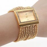 Relógio Dourado Pulseira Super Luxo - 00216610