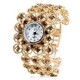Relógio Luxuoso Dourado com Strass - 00334049